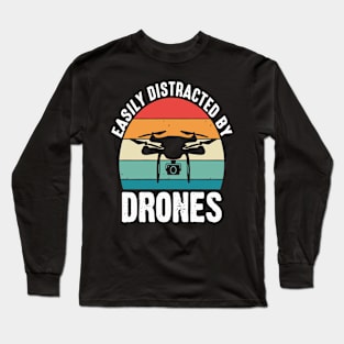 Easily Distracted By Drone Vintage Long Sleeve T-Shirt